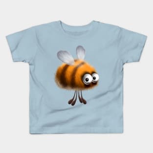 Fluffy Bee Funny Cartoon Character Kids T-Shirt